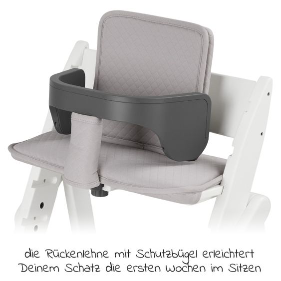 Moji Yippy Newborn Set (4 pcs.) high chair + newborn attachment + seat cushion + starter set - Snow