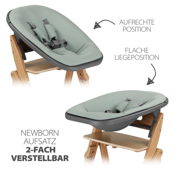 Moji Yippy Newborn Set (4 pcs.) High Chair + Newborn Attachment + Seat Cushion + Starter Set - Stone
