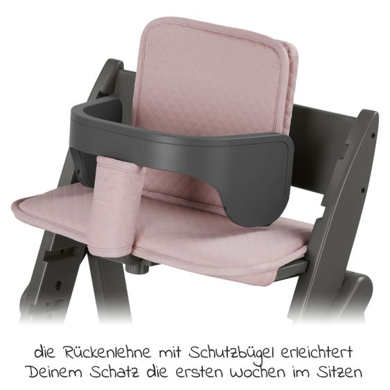 Moji Yippy Starter Set (3-tlg.) Hochstuhl + Sitzkissen + Starter Set (klappbar & mitwachsend) - Cloud