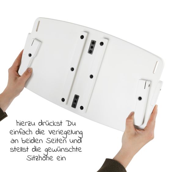 Moji Yippy Starter Set (3-tlg.) Hochstuhl + Sitzkissen + Starter Set (klappbar & mitwachsend) - Snow