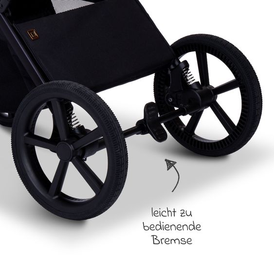 Moon 2 in 1 Kombi-Kinderwagen Ciao FOLD bis 22 kg mit faltbarer Babywanne, Liegeposition, Knickschieber - Greige