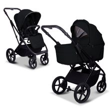 2 in 1 Kombi-Kinderwagen Ciao FOLD bis 22 kg mit faltbarer Babywanne, Liegeposition, Knickschieber - Onyx