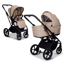 2 in 1 Kombi-Kinderwagen Ciao FOLD bis 22 kg mit faltbarer Babywanne, Liegeposition, Knickschieber - Sand