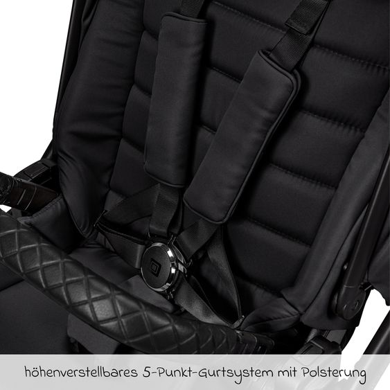 Moon 2 in 1 Kombi-Kinderwagen Gio FOLD bis 22 kg mit faltbarer Babywanne, Liegeposition, Teleskopschieber - Onyx