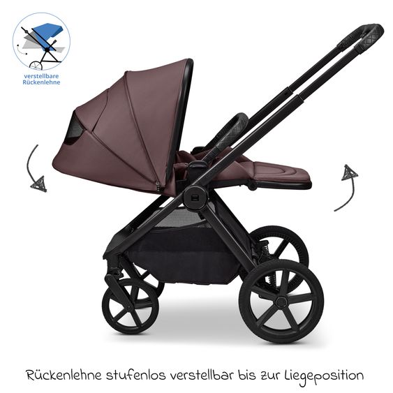 Moon 2 in 1 Kombi-Kinderwagen Gio FOLD bis 22 kg mit faltbarer Babywanne, Liegeposition, Teleskopschieber - Tonka