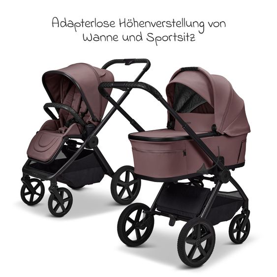 Moon 2 in 1 Kombi-Kinderwagen Gio FOLD bis 22 kg mit faltbarer Babywanne, Liegeposition, Teleskopschieber - Tonka