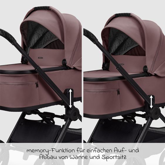 Moon 2 in 1 Kombi-Kinderwagen Gio FOLD bis 22 kg mit faltbarer Babywanne, Liegeposition, Teleskopschieber - Tonka