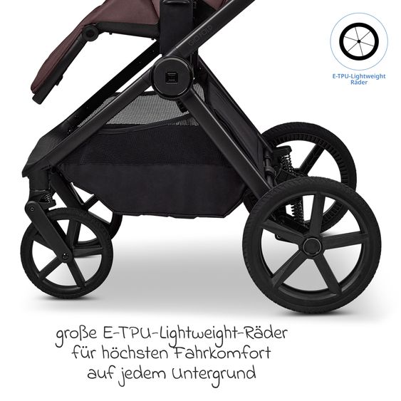 Moon 2 in 1 Kombi-Kinderwagen Gio FOLD bis 22 kg mit faltbarer Babywanne, Liegeposition, Teleskopschieber - Tonka