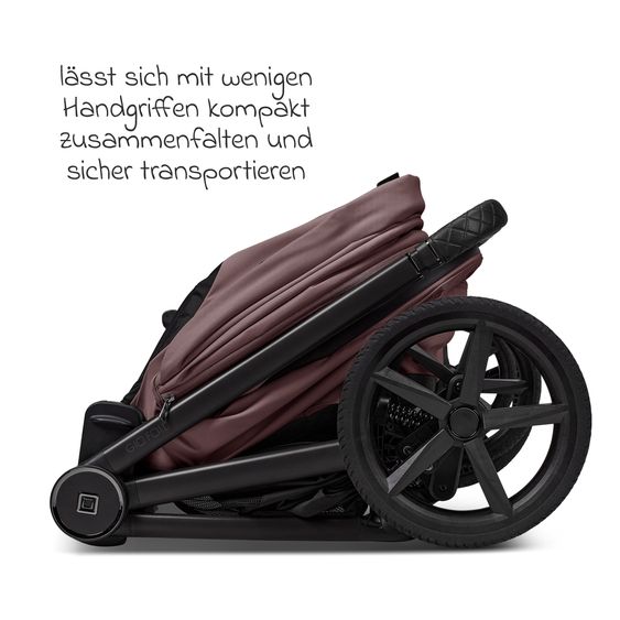 Moon 2 in 1 Kombi-Kinderwagen Gio FOLD bis 22 kg mit faltbarer Babywanne, Liegeposition, Teleskopschieber - Tonka