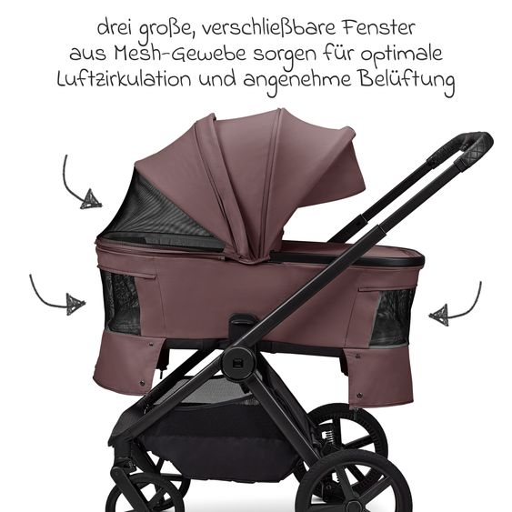 Moon 2 in 1 Kombi-Kinderwagen Gio FOLD bis 22 kg mit faltbarer Babywanne, Liegeposition, Teleskopschieber - Tonka