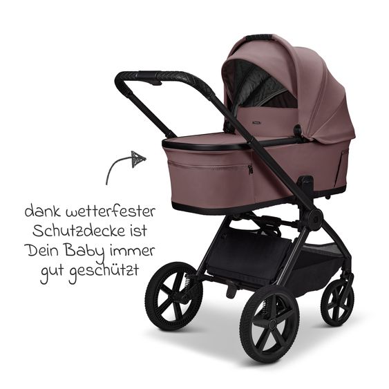Moon 2 in 1 Kombi-Kinderwagen Gio FOLD bis 22 kg mit faltbarer Babywanne, Liegeposition, Teleskopschieber - Tonka