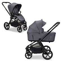 2 in 1 Kombi-Kinderwagen Resea FOLD bis 22 kg mit faltbarer Babywanne, Liegeposition, Teleskopschieber - Graphite