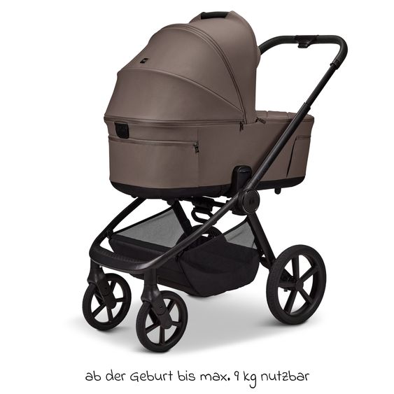 Moon 2 in 1 Kombi-Kinderwagen Resea FOLD bis 22 kg mit faltbarer Babywanne, Liegeposition, Teleskopschieber - Greige