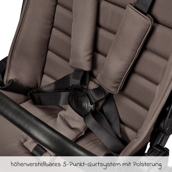Moon 2 in 1 Kombi-Kinderwagen Resea FOLD bis 22 kg mit faltbarer Babywanne, Liegeposition, Teleskopschieber - Greige