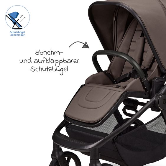 Moon 2 in 1 Kombi-Kinderwagen Resea FOLD bis 22 kg mit faltbarer Babywanne, Liegeposition, Teleskopschieber - Greige