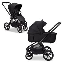 2 in 1 Kombi-Kinderwagen Resea FOLD bis 22 kg mit faltbarer Babywanne, Liegeposition, Teleskopschieber - Onyx