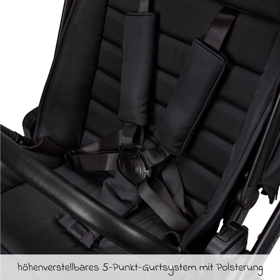 Moon 2 in 1 Kombi-Kinderwagen Resea FOLD bis 22 kg mit faltbarer Babywanne, Liegeposition, Teleskopschieber - Onyx