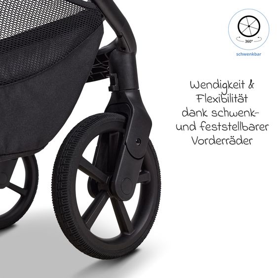 Moon 2 in 1 Kombi-Kinderwagen Resea FOLD bis 22 kg mit faltbarer Babywanne, Liegeposition, Teleskopschieber - Sand