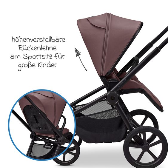 Moon 2 in 1 Kombi-Kinderwagen Resea FOLD bis 22 kg mit faltbarer Babywanne, Liegeposition, Teleskopschieber - Tonka