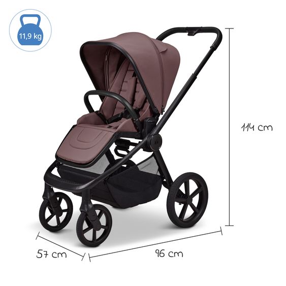 Moon 2 in 1 Kombi-Kinderwagen Resea FOLD bis 22 kg mit faltbarer Babywanne, Liegeposition, Teleskopschieber - Tonka