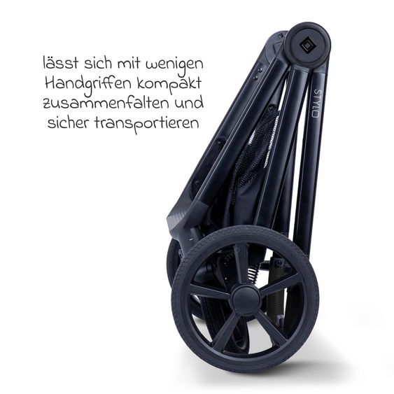 Moon 2 in 1 Kombi-Kinderwagen Stylo bis 22 kg mit Liegeposition, Teleskopschieber, Wickelrucksack, Adapter & Regenschutz - Sand