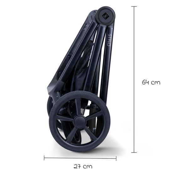 Moon 2 in 1 Kombi-Kinderwagen Stylo bis 22 kg mit Liegeposition, Teleskopschieber, Wickelrucksack, Adapter & Regenschutz - Sand
