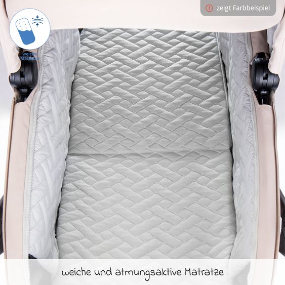 Moon 2 in 1 Kombi-Kinderwagen Stylo bis 22 kg mit Liegeposition, Teleskopschieber, Wickelrucksack, Adapter & Regenschutz - Tonka