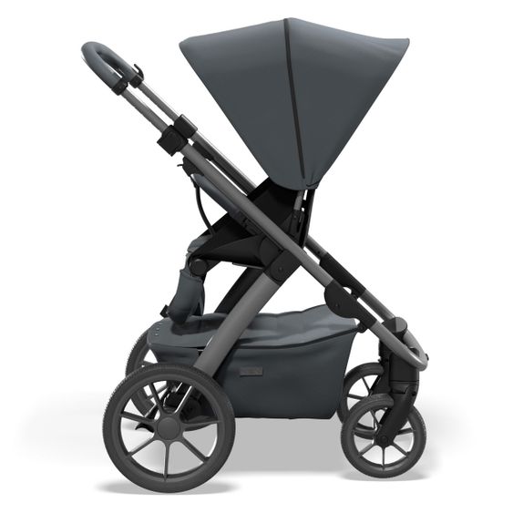 Moon Passeggino Combi 2in1 No One 2.0 Seduta sportiva, navicella, materassino, incl. 2 set di ruote - fino a 22 kg - Antracite