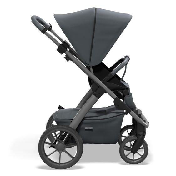 Moon Passeggino Combi 2in1 No One 2.0 Seduta sportiva, navicella, materassino, incl. 2 set di ruote - fino a 22 kg - Antracite