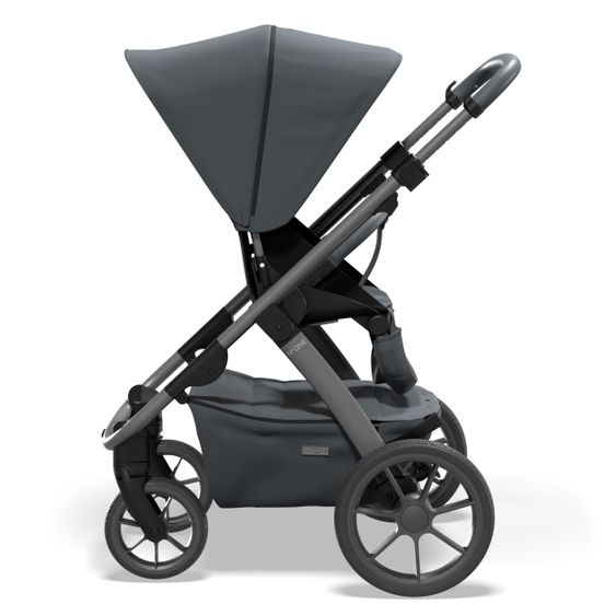 Moon Passeggino Combi 2in1 No One 2.0 Seduta sportiva, navicella, materassino, incl. 2 set di ruote - fino a 22 kg - Antracite