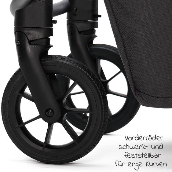 Moon Passeggino Combi 2in1 No One 2.0 Seduta sportiva, navicella, materassino, incl. 2 set di ruote - fino a 22 kg - Antracite