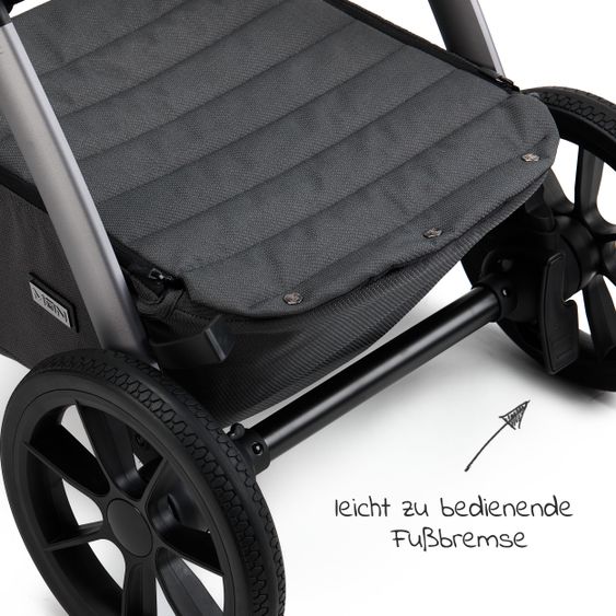 Moon Passeggino Combi 2in1 No One 2.0 Seduta sportiva, navicella, materassino, incl. 2 set di ruote - fino a 22 kg - Antracite