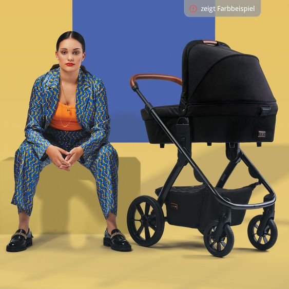 Moon Passeggino Combi 2in1 No One 2.0 Seduta sportiva, navicella, materassino, incl. 2 set di ruote - fino a 22 kg - Antracite
