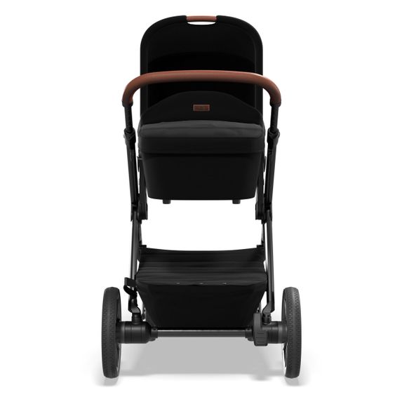 Moon Passeggino combinato 2in1 No One 2.0 Seduta sportiva, navicella, materassino, incl. 2 set di ruote - fino a 22 kg - Nero