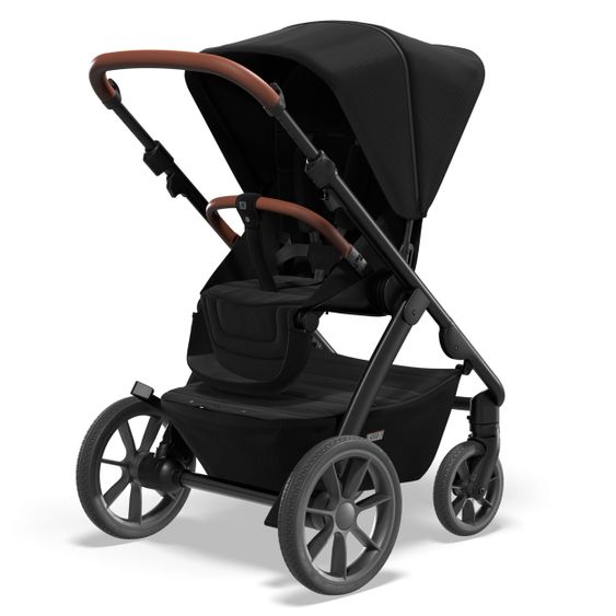 Moon Passeggino combinato 2in1 No One 2.0 Seduta sportiva, navicella, materassino, incl. 2 set di ruote - fino a 22 kg - Nero