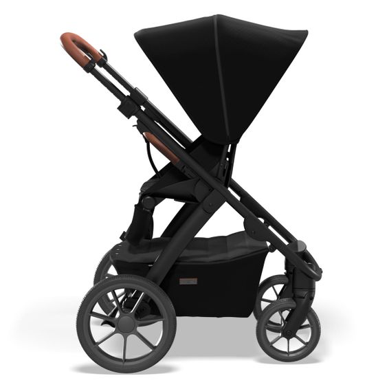Moon Passeggino combinato 2in1 No One 2.0 Seduta sportiva, navicella, materassino, incl. 2 set di ruote - fino a 22 kg - Nero