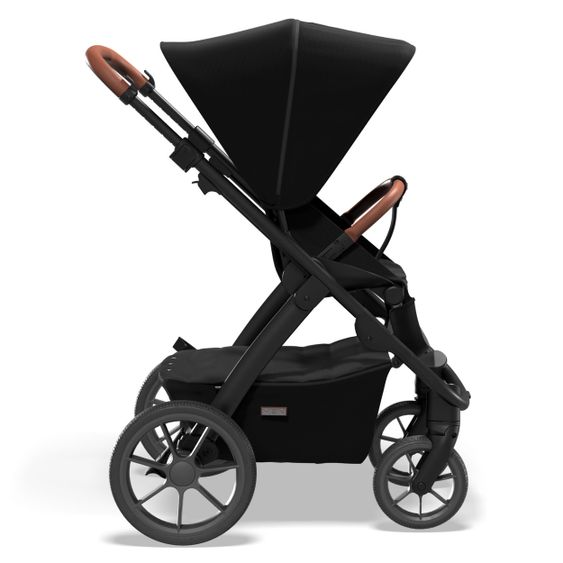 Moon Passeggino combinato 2in1 No One 2.0 Seduta sportiva, navicella, materassino, incl. 2 set di ruote - fino a 22 kg - Nero