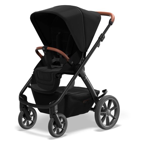 Moon Passeggino combinato 2in1 No One 2.0 Seduta sportiva, navicella, materassino, incl. 2 set di ruote - fino a 22 kg - Nero