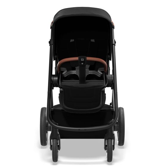 Moon Passeggino combinato 2in1 No One 2.0 Seduta sportiva, navicella, materassino, incl. 2 set di ruote - fino a 22 kg - Nero