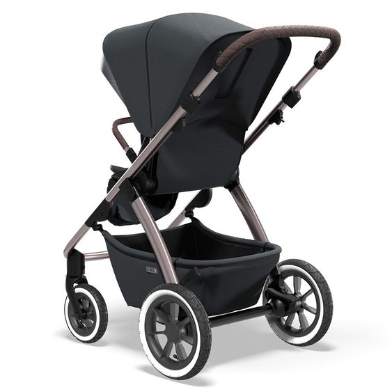 Moon Passeggino combinato 2in1 Relaxx Edition con sedile sportivo, navicella e materassino, ruote pneumatiche - fino a 22 kg - Grigio antracite lucido