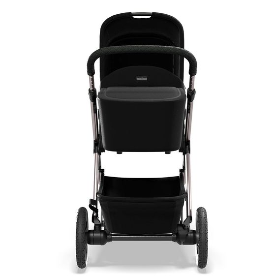 Moon 2in1 Kombi-Kinderwagen Relaxx Edition mit Sportsitz, Babywanne & Matratze, Lufträder - bis 22 kg - Black Grey Polish