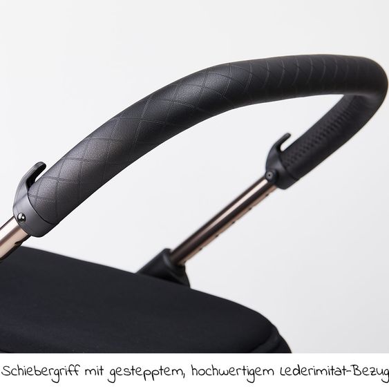 Moon 2in1 Kombi-Kinderwagen Relaxx Edition mit Sportsitz, Babywanne & Matratze, Lufträder - bis 22 kg - Black Grey Polish