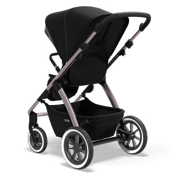 Moon 2in1 Kombi-Kinderwagen Relaxx Edition mit Sportsitz, Babywanne & Matratze, Lufträder - bis 22 kg - Black Grey Polish
