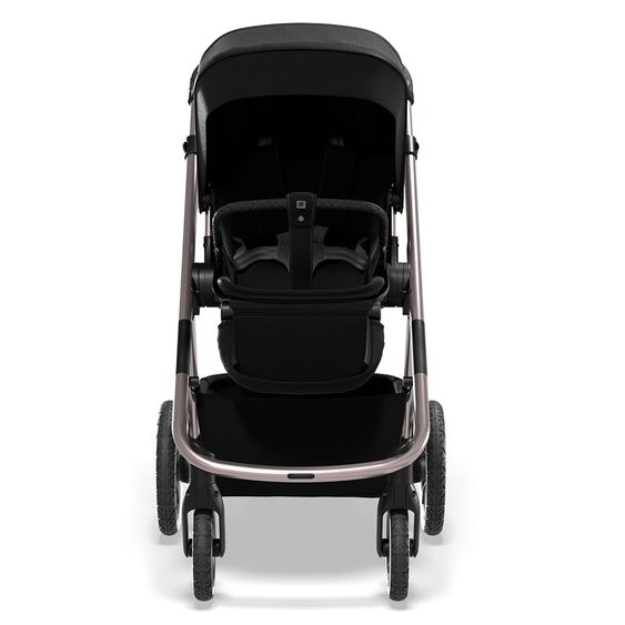 Moon 2in1 Kombi-Kinderwagen Relaxx Edition mit Sportsitz, Babywanne & Matratze, Lufträder - bis 22 kg - Black Grey Polish