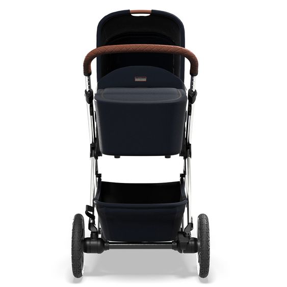 Moon 2in1 Combi Stroller Relaxx Edition with Sport Seat, Carrycot & Mattress, Air Wheels - up to 22 kg - Navy Silver Polish
