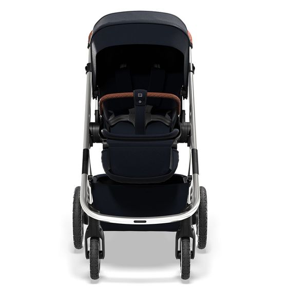 Moon 2in1 Combi Stroller Relaxx Edition with Sport Seat, Carrycot & Mattress, Air Wheels - up to 22 kg - Navy Silver Polish