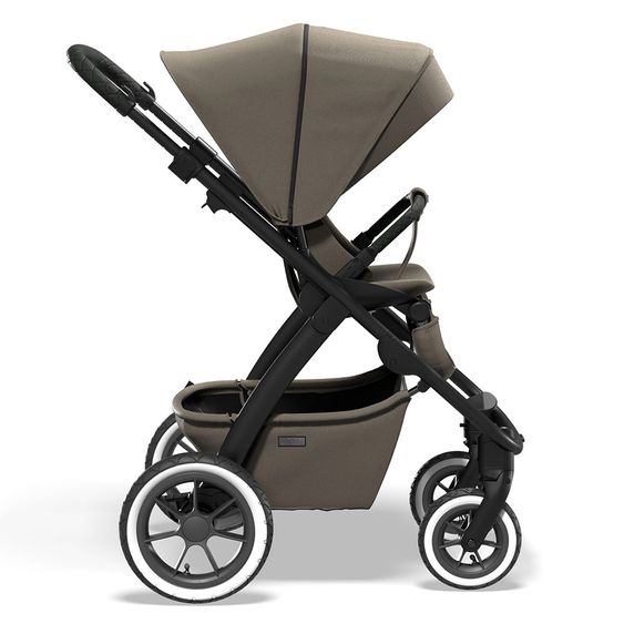 Moon Passeggino combinato 2in1 Relaxx Special Edition Seggiolino sportivo, navicella e materassino, ruote pneumatiche fino a 22 kg - Fango riciclato