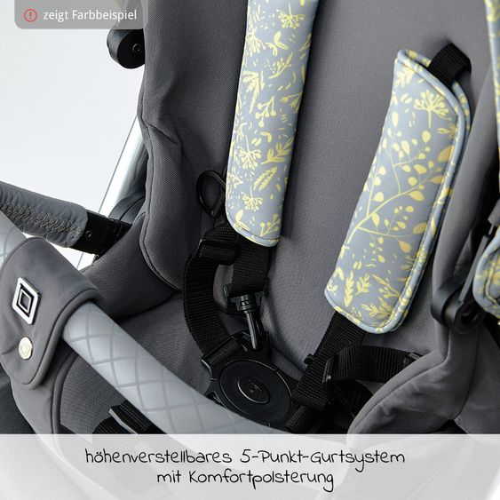 Moon Passeggino combinato 2in1 Relaxx Special Edition Seggiolino sportivo, navicella e materassino, ruote pneumatiche fino a 22 kg - Fango riciclato