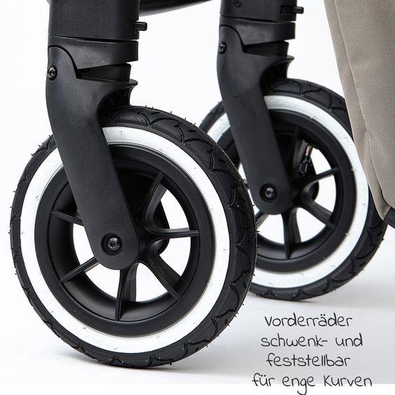 Moon Passeggino combinato 2in1 Relaxx Special Edition Seggiolino sportivo, navicella e materassino, ruote pneumatiche fino a 22 kg - Fango riciclato