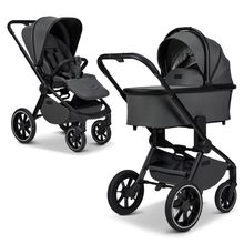 2in1 Kombi-Kinderwagen Resea + bis 22 kg mit Liegeposition, Babywanne, umsetzbare Sitzeinheit & Teleskopschieber - Anthra